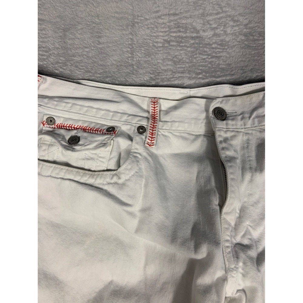 True Religion Ricky Relaxed Straight Jeans Men's Size 38 White Cotton Used - Picture 4 of 12